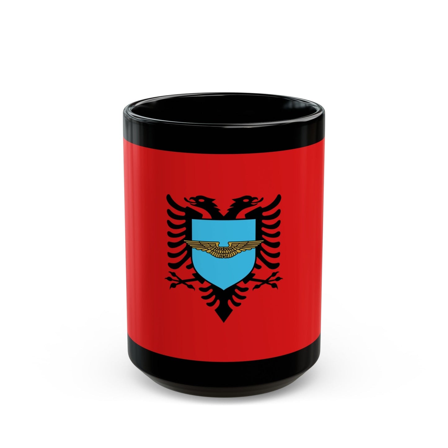 Flag of the Albanian Air Forces - Black Coffee Mug-15oz-The Sticker Space