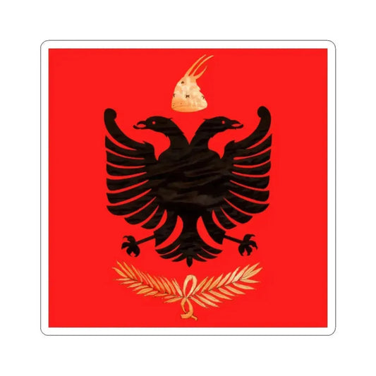 Flag of the Albanian Kingdom 1928-1939 (Albania) STICKER Vinyl Kiss-Cut Decal 2 Inch White - The Sticker Space