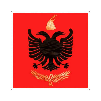 Flag of the Albanian Kingdom 1928-1939 (Albania) STICKER Vinyl Kiss-Cut Decal 4 Inch White - The Sticker Space