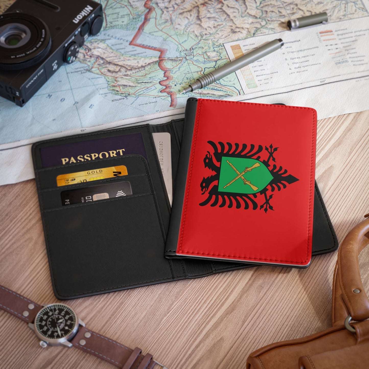 Flag of the Albanian Land Forces - Passport Holder