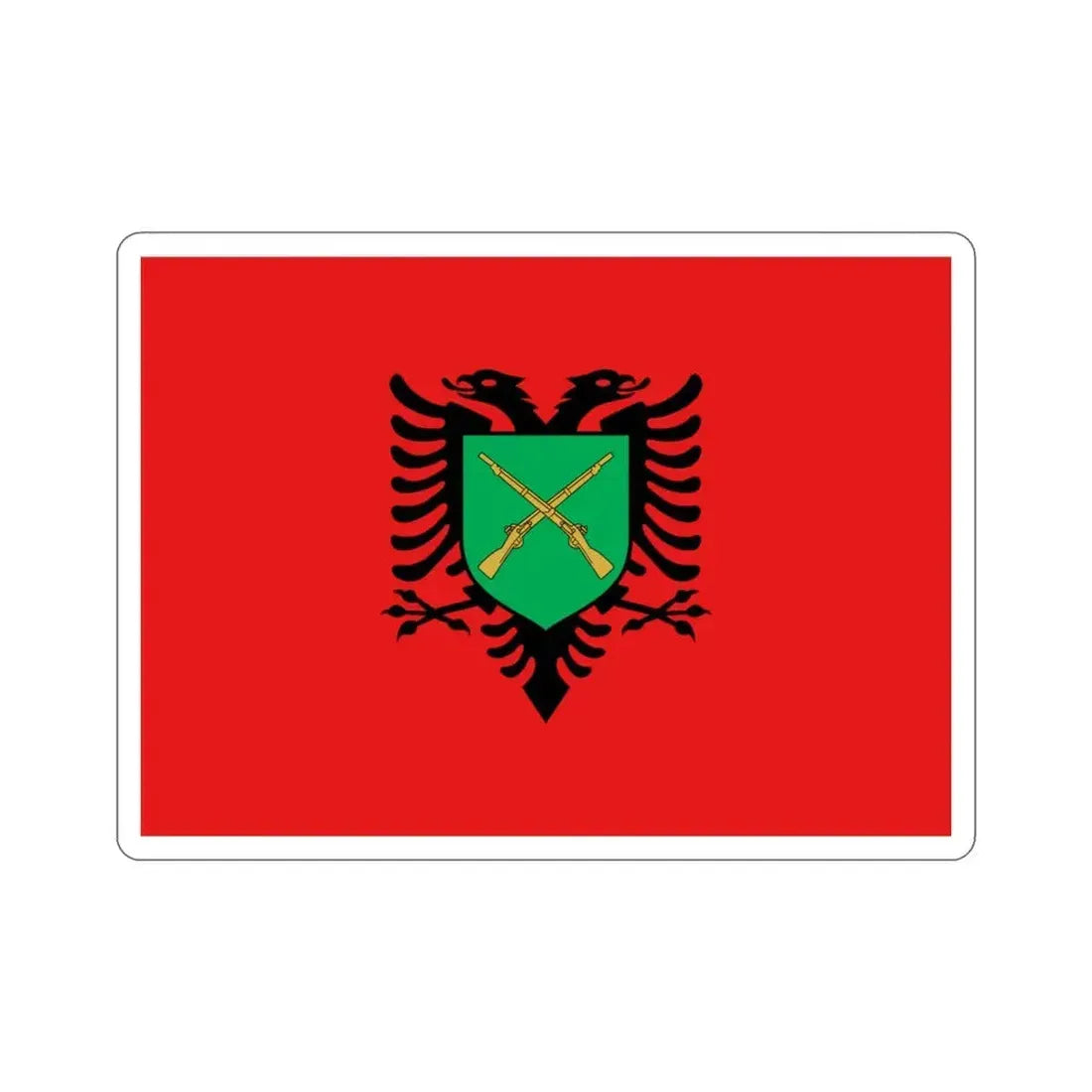 Flag of the Albanian Land Forces STICKER Vinyl Die-Cut Decal 3 Inch - The Sticker Space