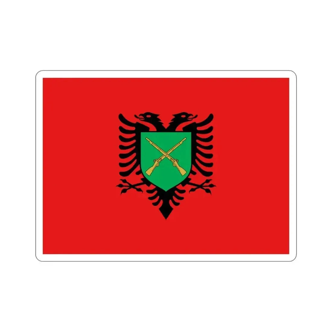 Flag of the Albanian Land Forces STICKER Vinyl Die-Cut Decal 4 Inch - The Sticker Space