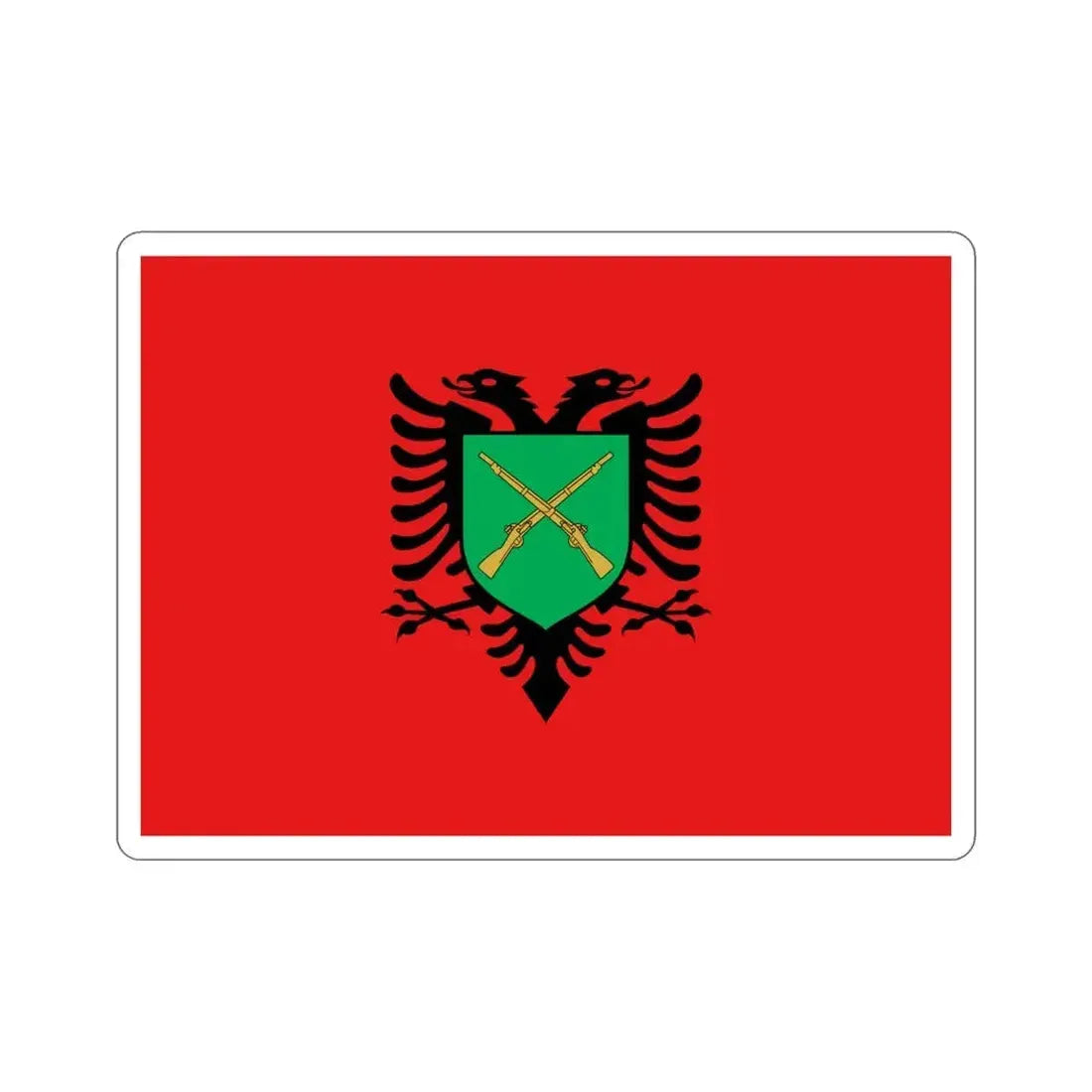 Flag of the Albanian Land Forces STICKER Vinyl Die-Cut Decal 4 Inch - The Sticker Space