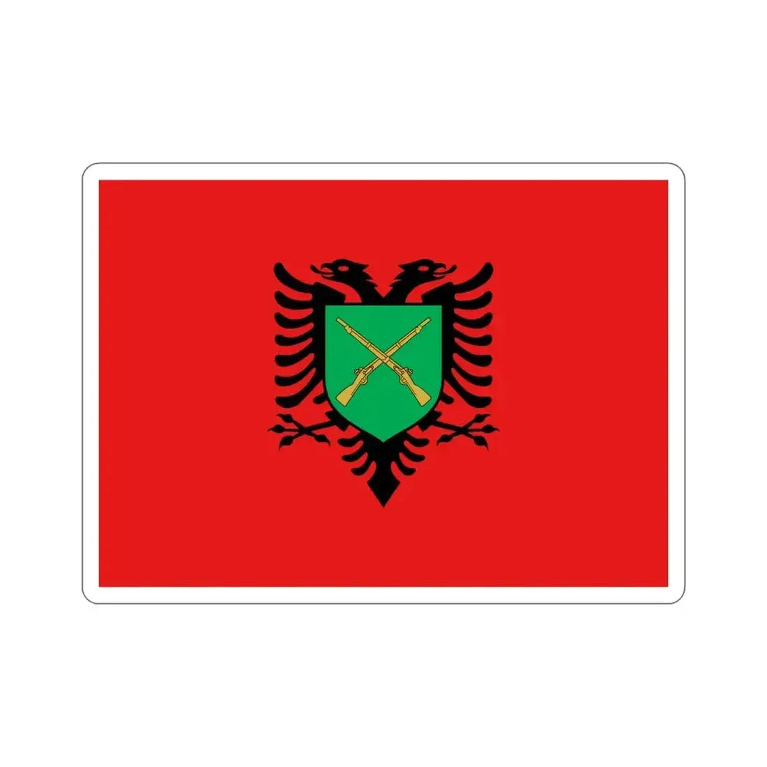 Flag of the Albanian Land Forces STICKER Vinyl Die-Cut Decal 5 Inch - The Sticker Space