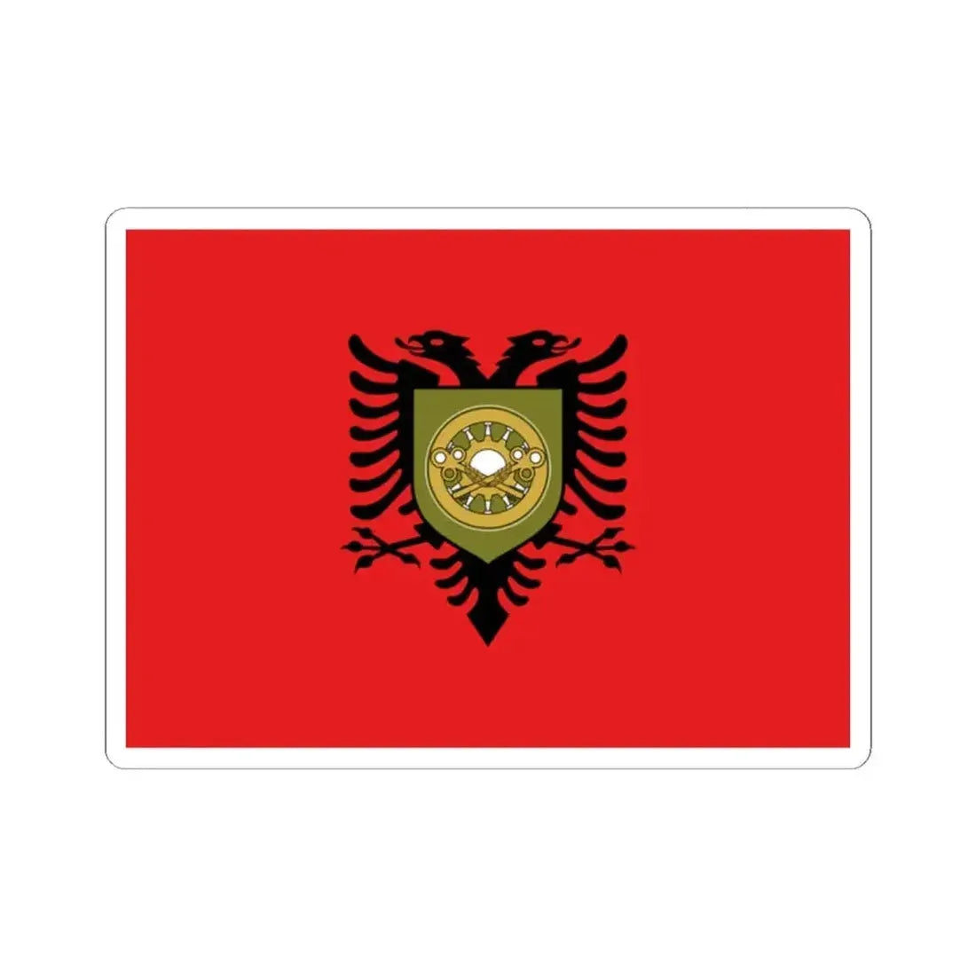 Flag of the Albanian Logistics Brigade (Albania) STICKER Vinyl Kiss-Cut Decal 2 Inch White - The Sticker Space