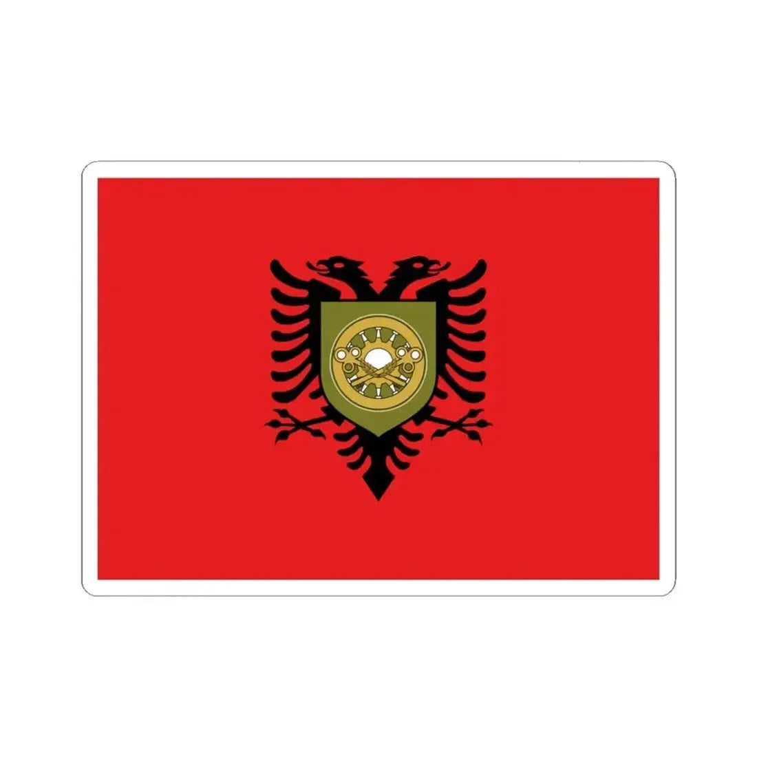 Flag of the Albanian Logistics Brigade (Albania) STICKER Vinyl Kiss-Cut Decal 3 Inch White - The Sticker Space