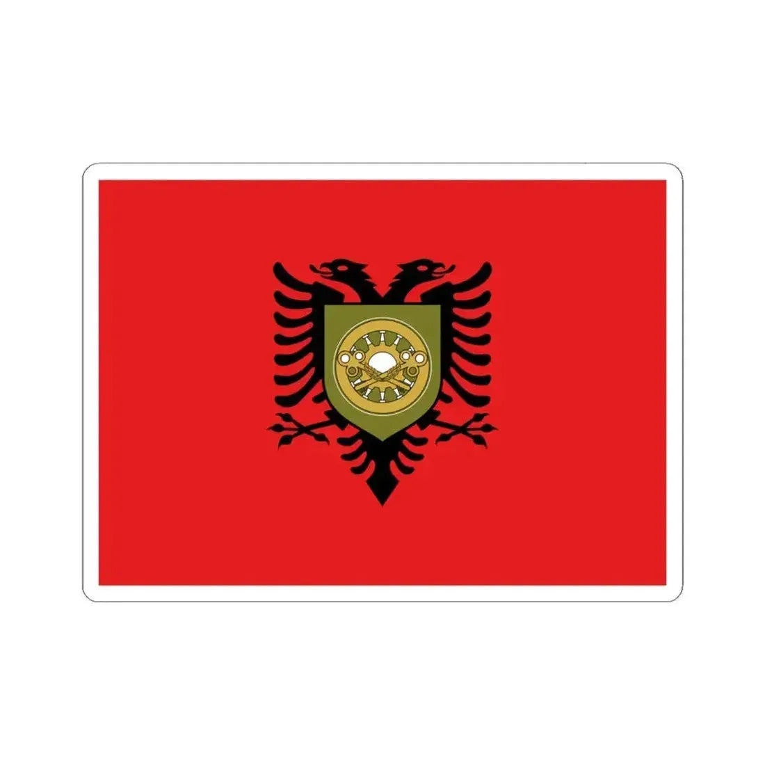 Flag of the Albanian Logistics Brigade (Albania) STICKER Vinyl Kiss-Cut Decal 6 Inch White - The Sticker Space