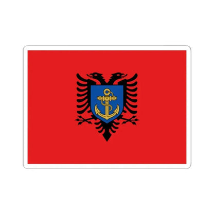 Flag of the Albanian Naval Forces (Albania) STICKER Vinyl Kiss-Cut Decal 2 Inch White - The Sticker Space