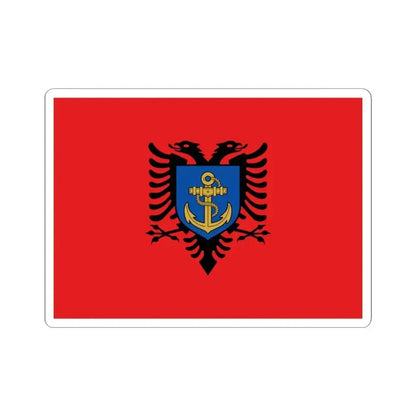 Flag of the Albanian Naval Forces (Albania) STICKER Vinyl Kiss-Cut Decal 3 Inch White - The Sticker Space