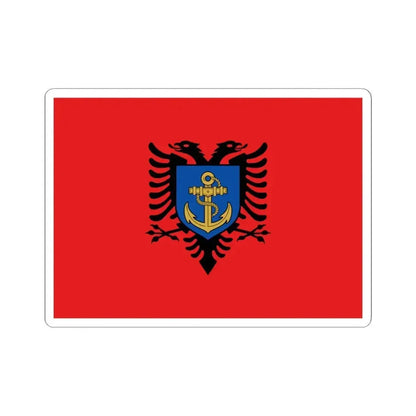 Flag of the Albanian Naval Forces (Albania) STICKER Vinyl Kiss-Cut Decal 4 Inch White - The Sticker Space