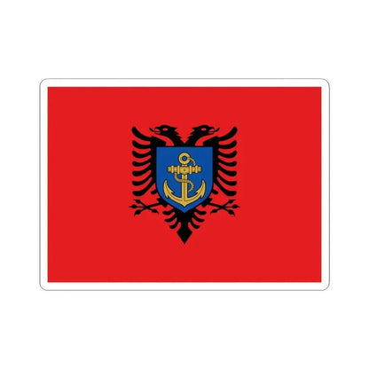 Flag of the Albanian Naval Forces (Albania) STICKER Vinyl Kiss-Cut Decal 6 Inch White - The Sticker Space
