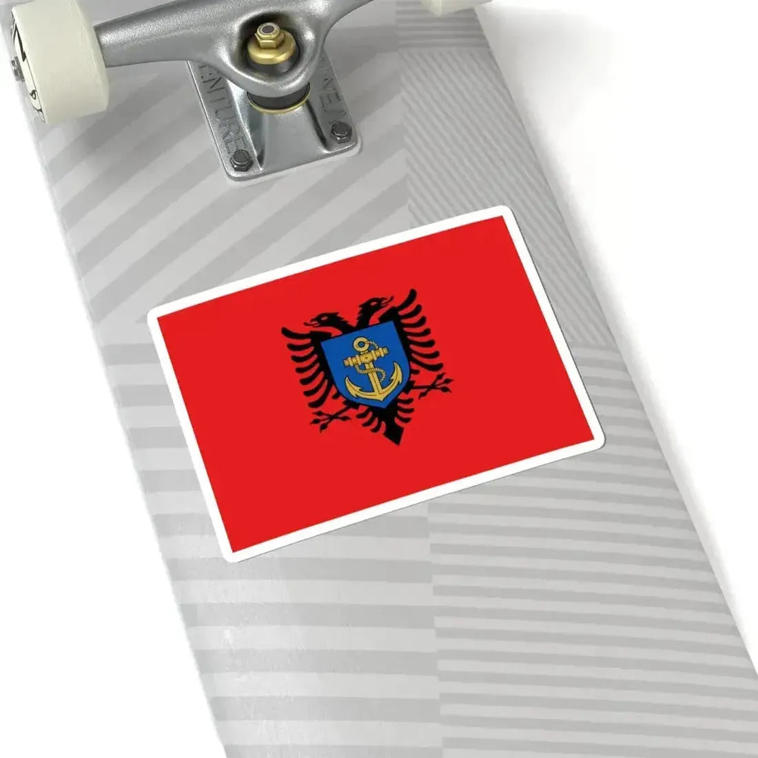 Flag of the Albanian Naval Forces (Albania) STICKER Vinyl Kiss-Cut Decal - The Sticker Space