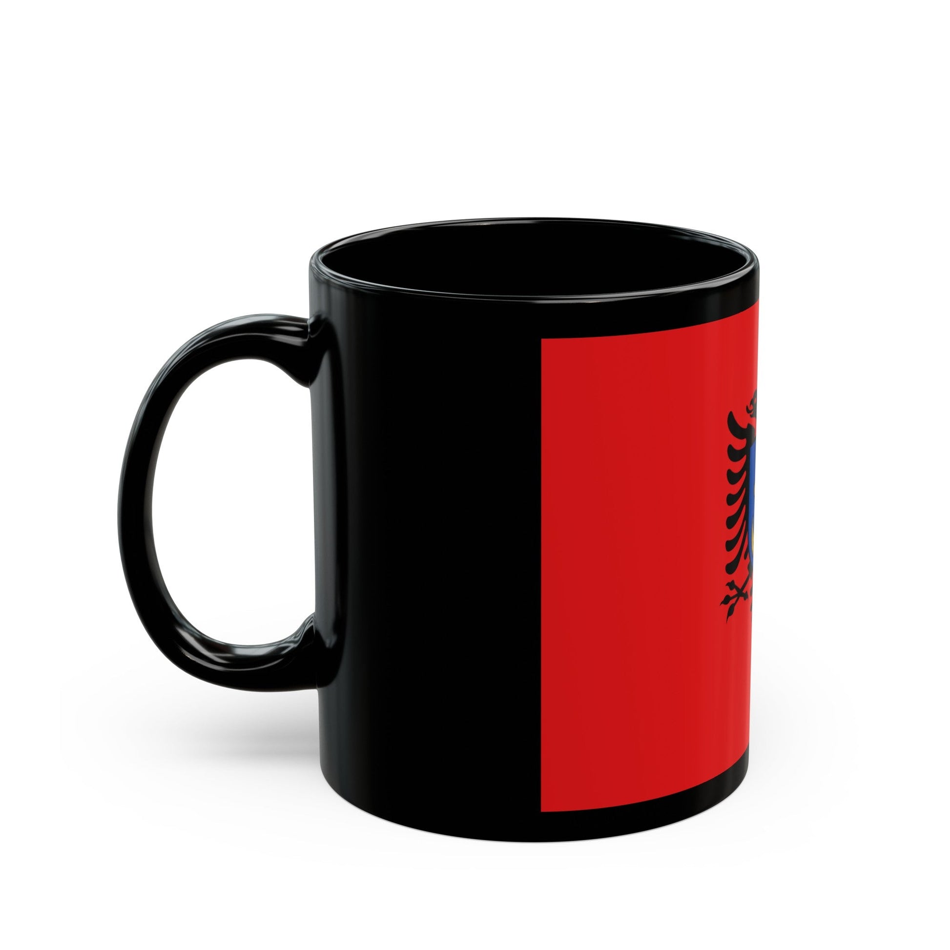 Flag of the Albanian Naval Forces - Black Coffee Mug-The Sticker Space