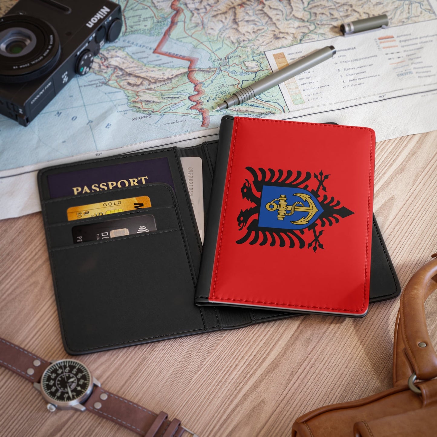 Flag of the Albanian Naval Forces - Passport Holder