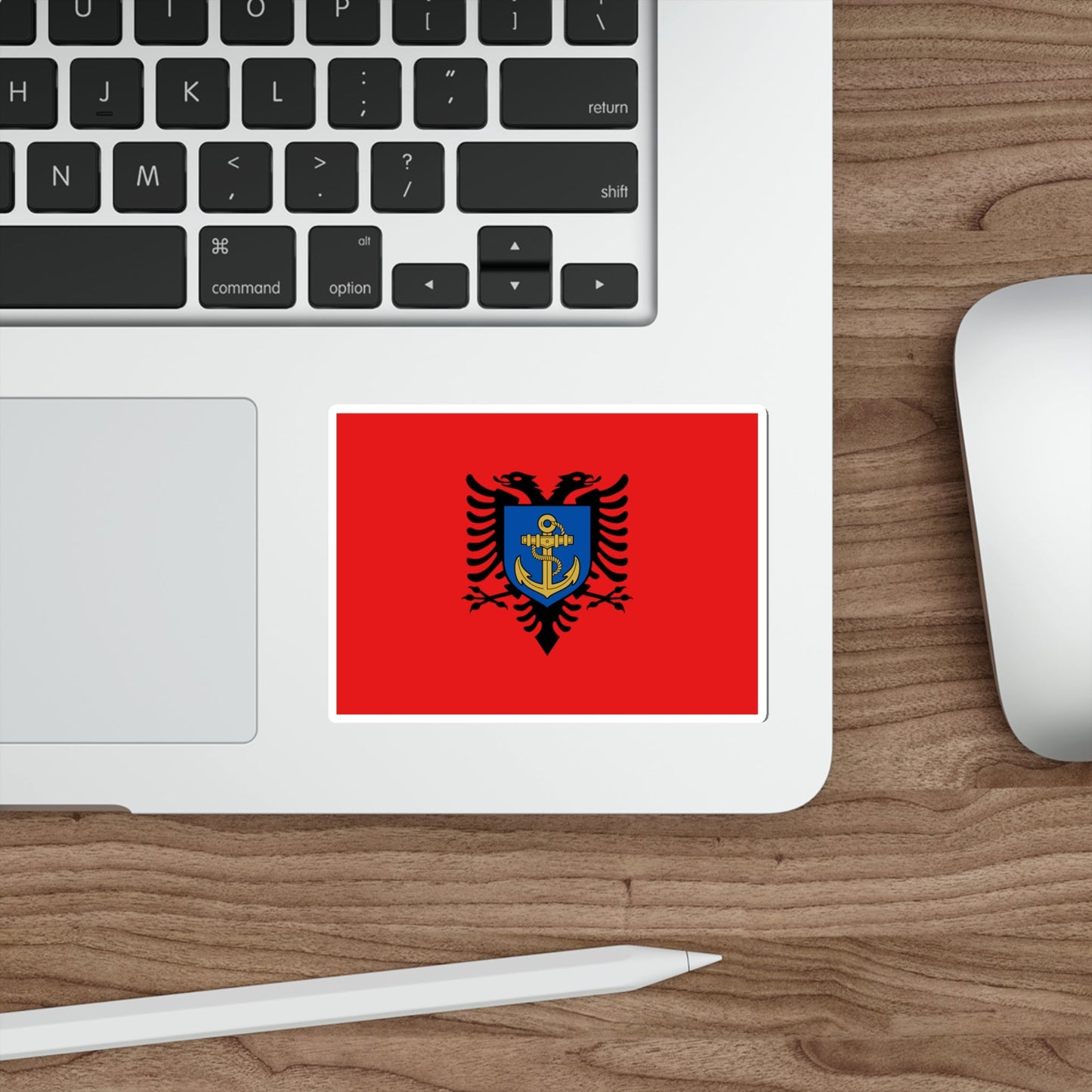 Flag of the Albanian Naval Forces STICKER Vinyl Die-Cut Decal-The Sticker Space