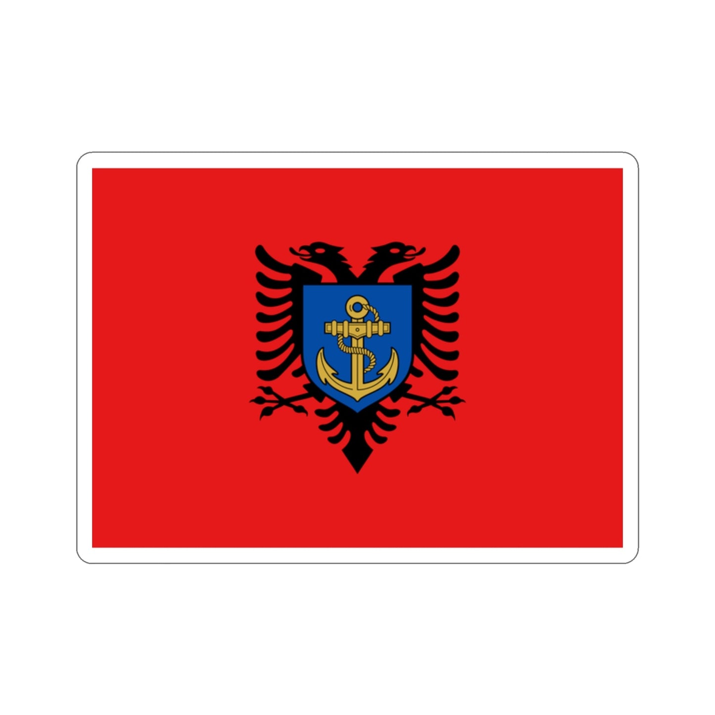 Flag of the Albanian Naval Forces STICKER Vinyl Die-Cut Decal-2 Inch-The Sticker Space