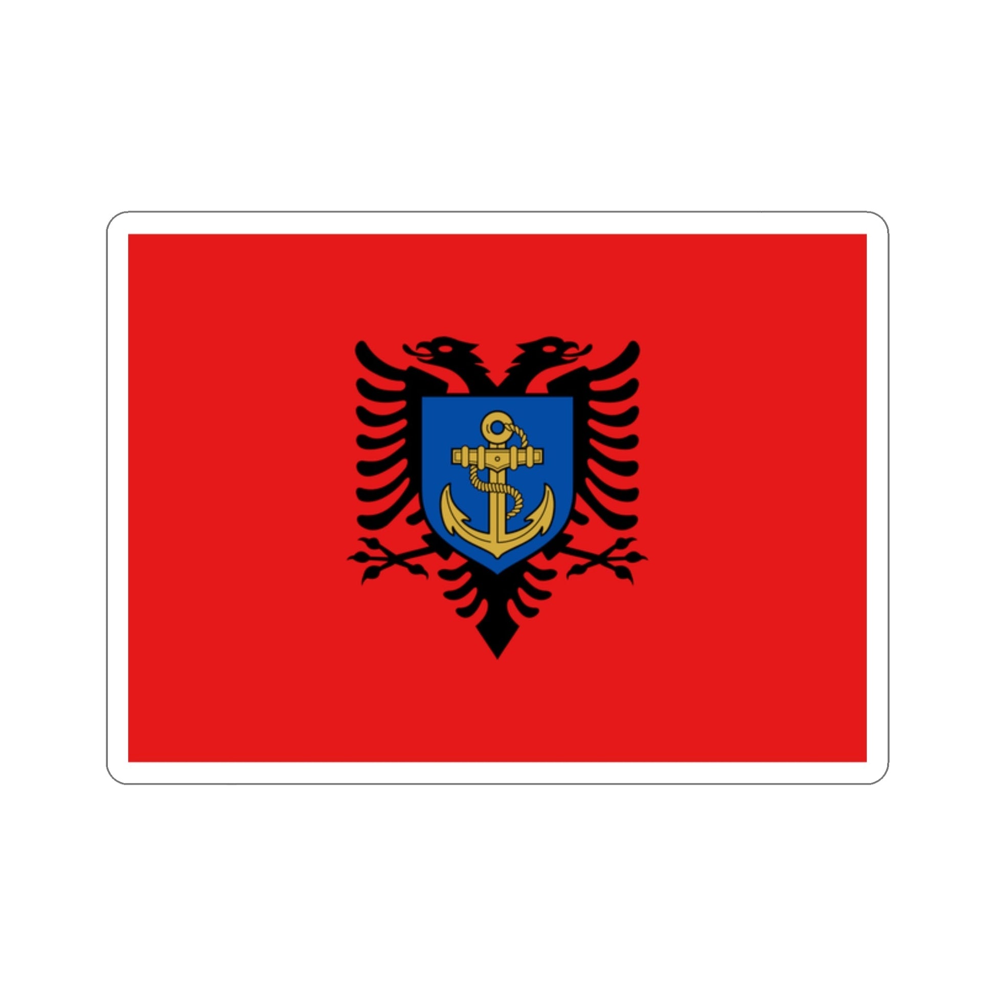 Flag of the Albanian Naval Forces STICKER Vinyl Die-Cut Decal-2 Inch-The Sticker Space