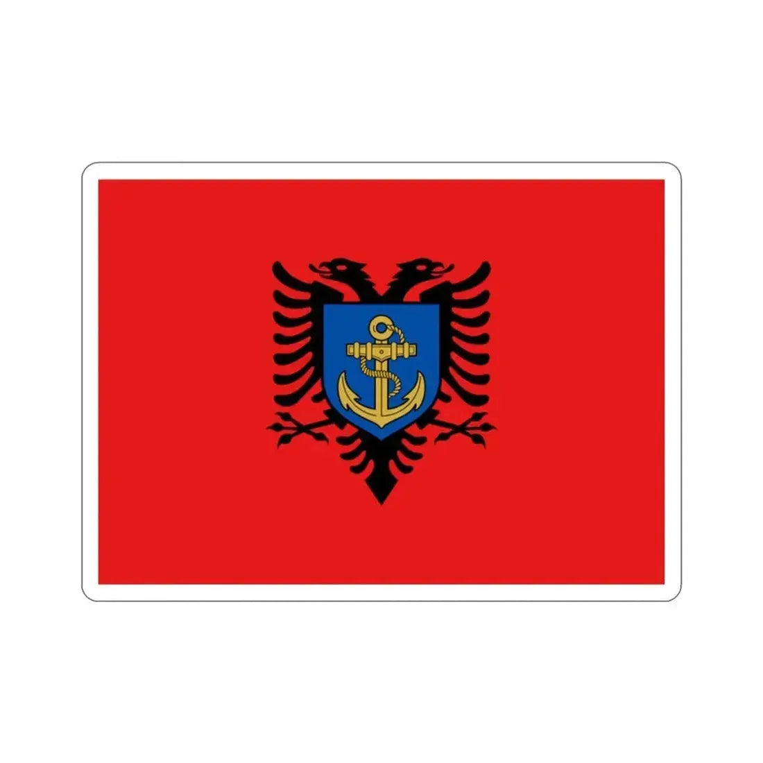 Flag of the Albanian Naval Forces STICKER Vinyl Die-Cut Decal 2 Inch - The Sticker Space