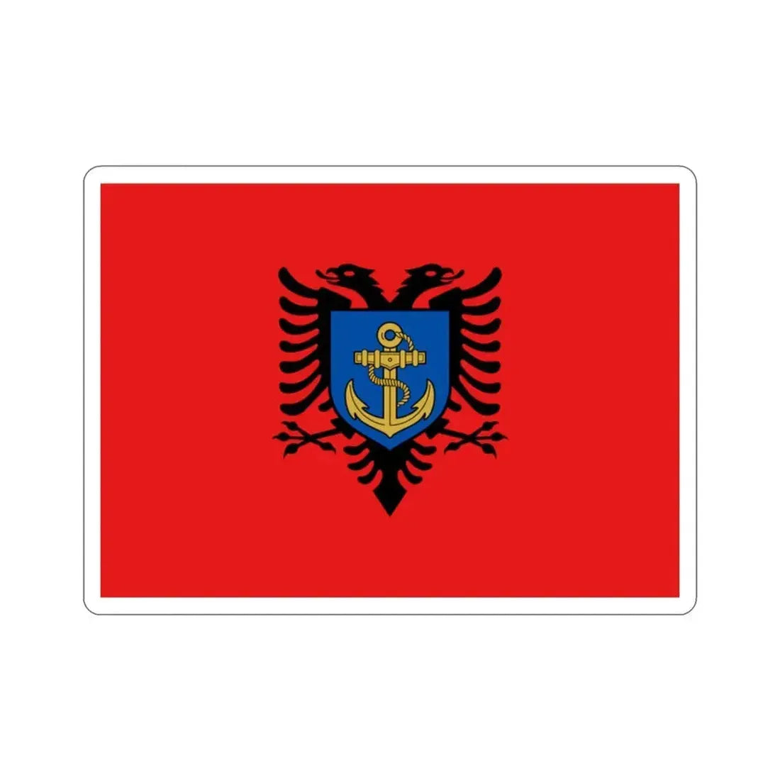 Flag of the Albanian Naval Forces STICKER Vinyl Die-Cut Decal 2 Inch - The Sticker Space