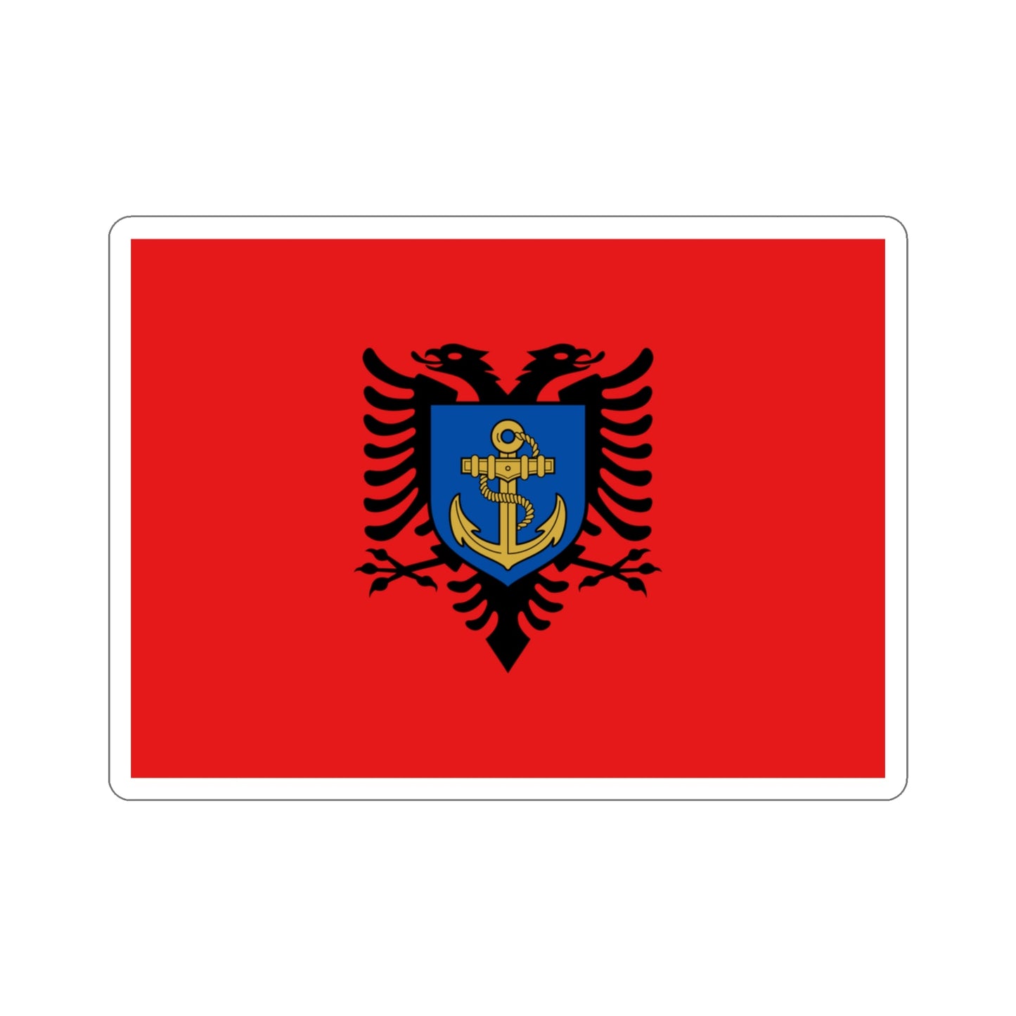 Flag of the Albanian Naval Forces STICKER Vinyl Die-Cut Decal-3 Inch-The Sticker Space