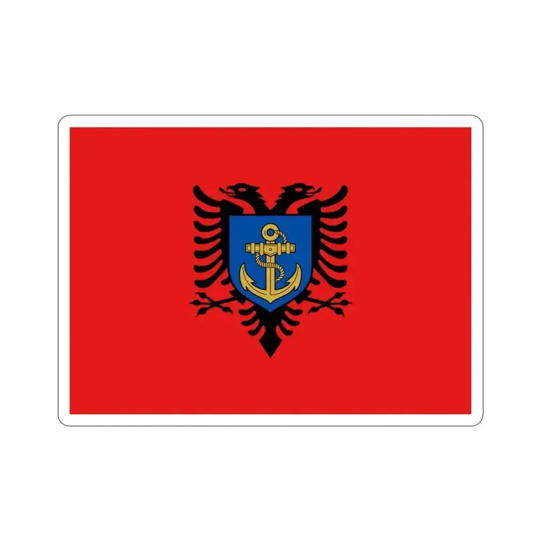 Flag of the Albanian Naval Forces STICKER Vinyl Die-Cut Decal 3 Inch - The Sticker Space