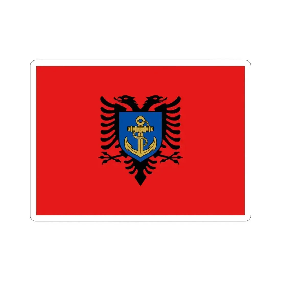 Flag of the Albanian Naval Forces STICKER Vinyl Die-Cut Decal 3 Inch - The Sticker Space