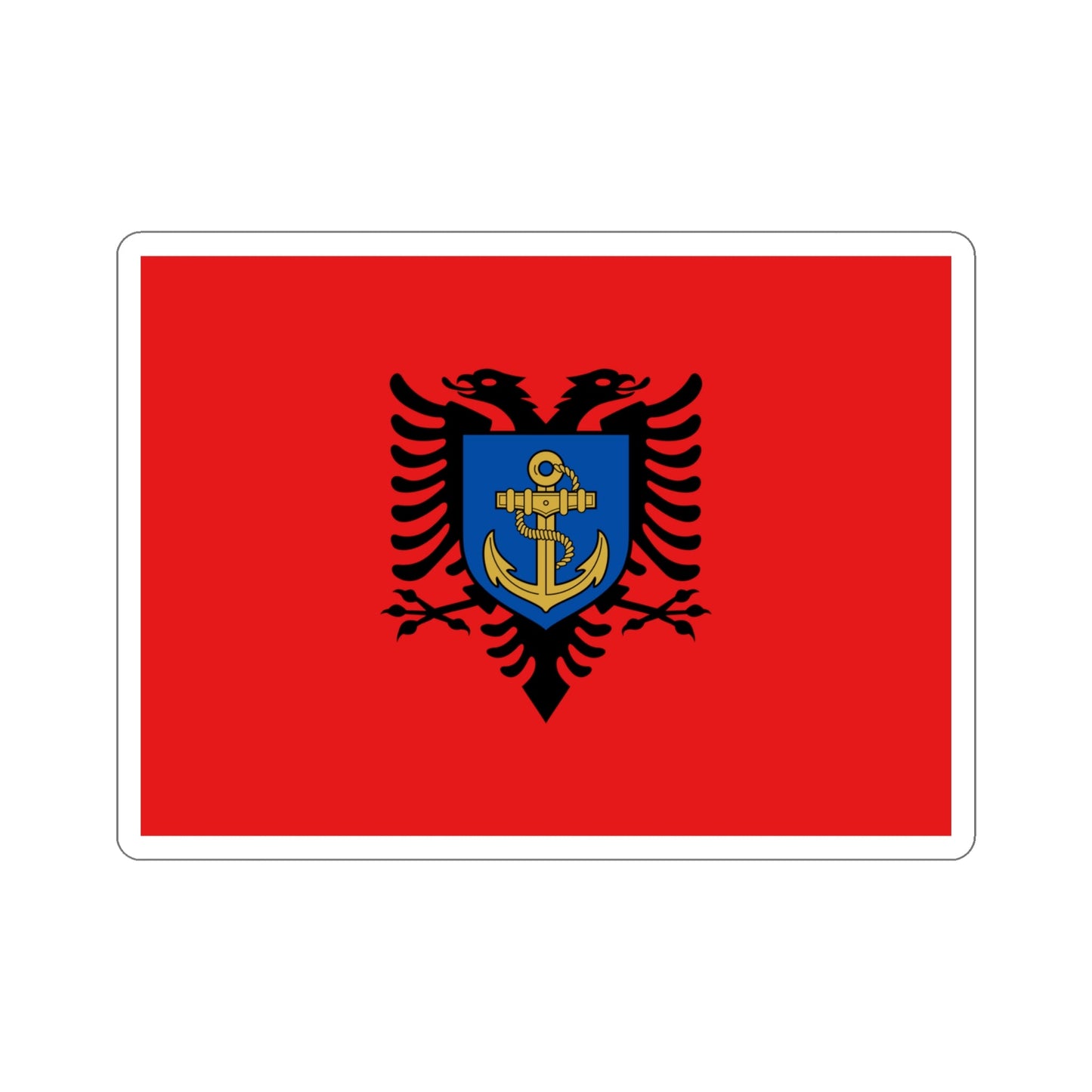 Flag of the Albanian Naval Forces STICKER Vinyl Die-Cut Decal-4 Inch-The Sticker Space