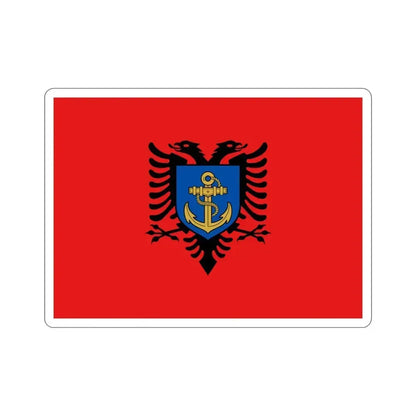 Flag of the Albanian Naval Forces STICKER Vinyl Die-Cut Decal 4 Inch - The Sticker Space