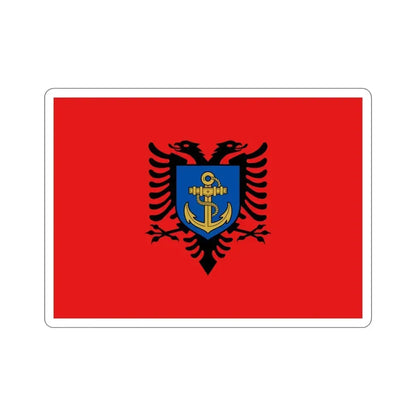 Flag of the Albanian Naval Forces STICKER Vinyl Die-Cut Decal 4 Inch - The Sticker Space