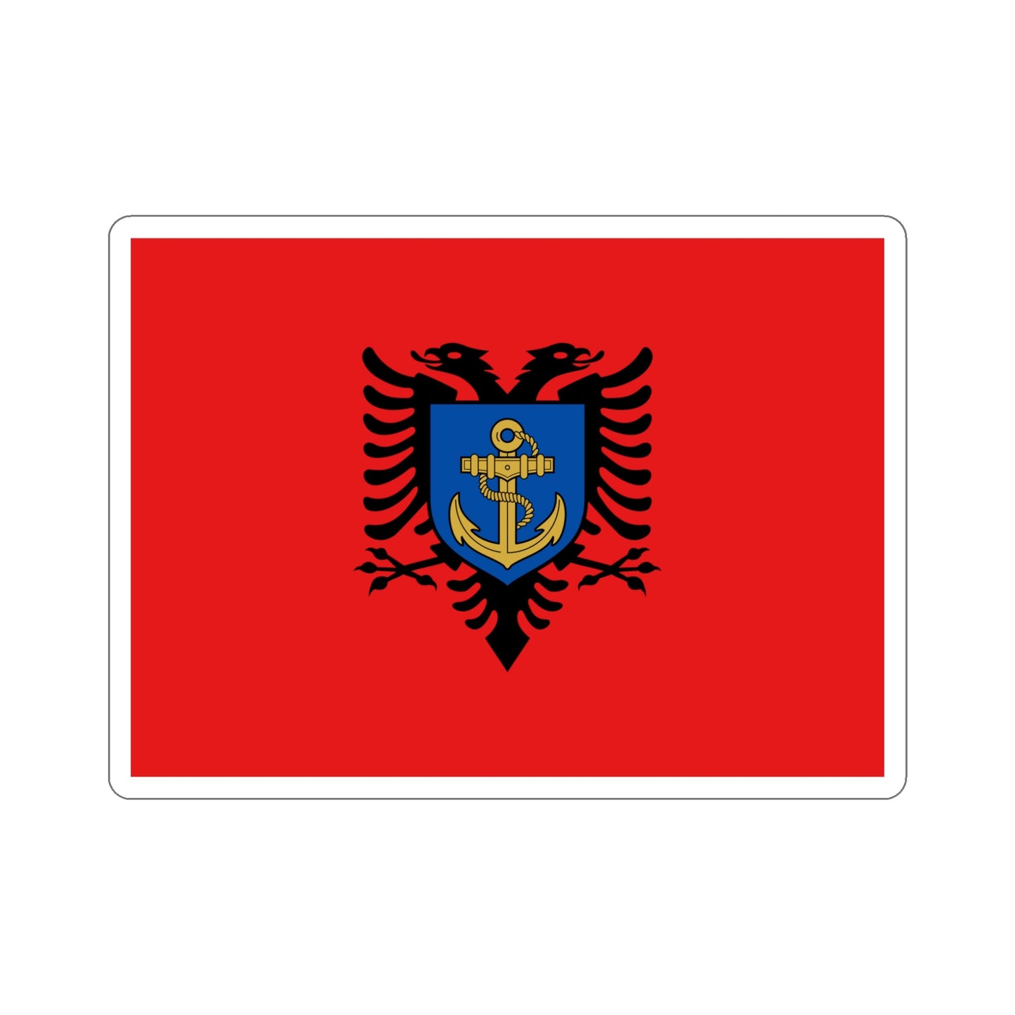 Flag of the Albanian Naval Forces STICKER Vinyl Die-Cut Decal-5 Inch-The Sticker Space