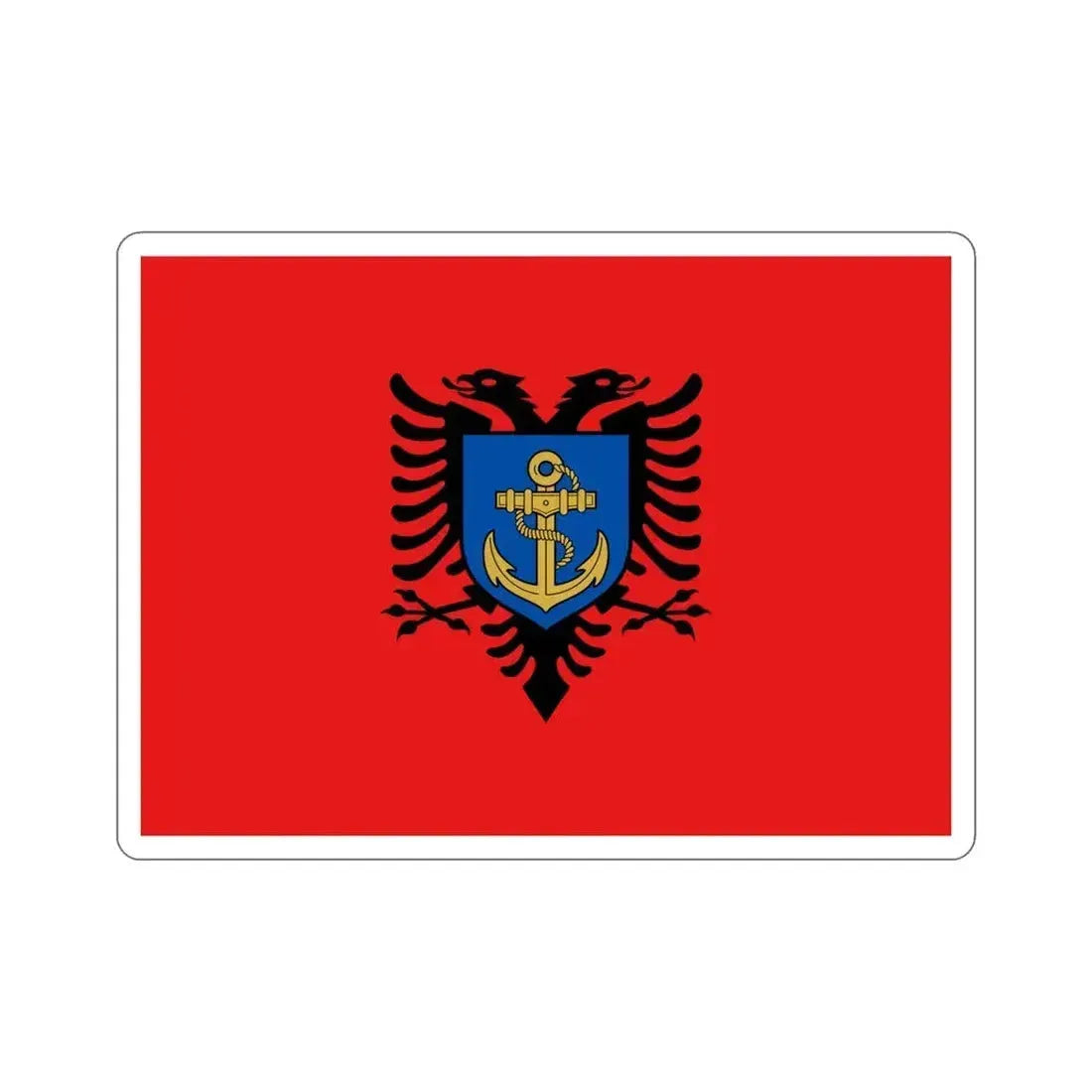 Flag of the Albanian Naval Forces STICKER Vinyl Die-Cut Decal 5 Inch - The Sticker Space