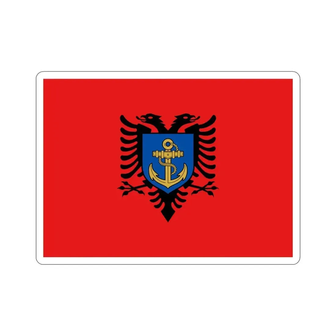 Flag of the Albanian Naval Forces STICKER Vinyl Die-Cut Decal 5 Inch - The Sticker Space