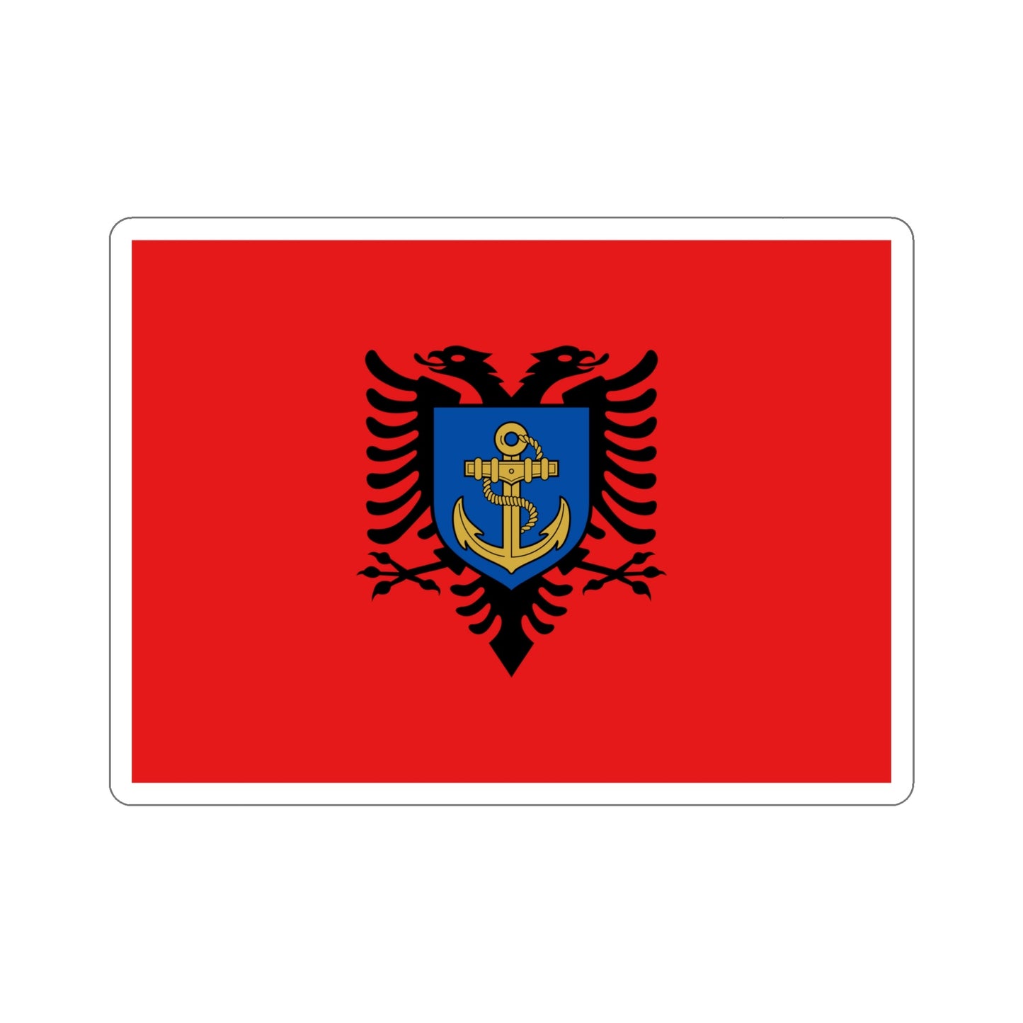 Flag of the Albanian Naval Forces STICKER Vinyl Die-Cut Decal-6 Inch-The Sticker Space