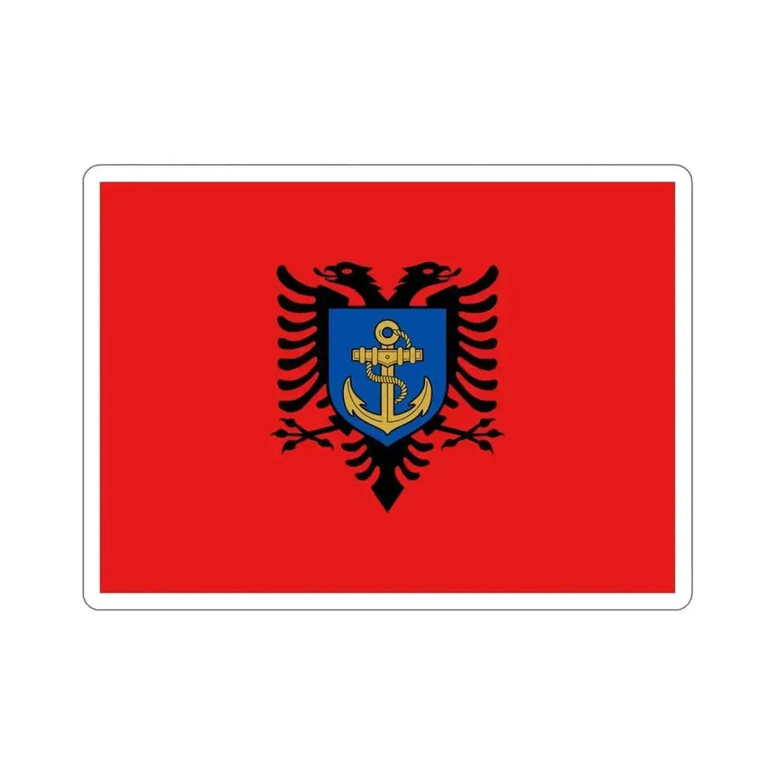 Flag of the Albanian Naval Forces STICKER Vinyl Die-Cut Decal 6 Inch - The Sticker Space