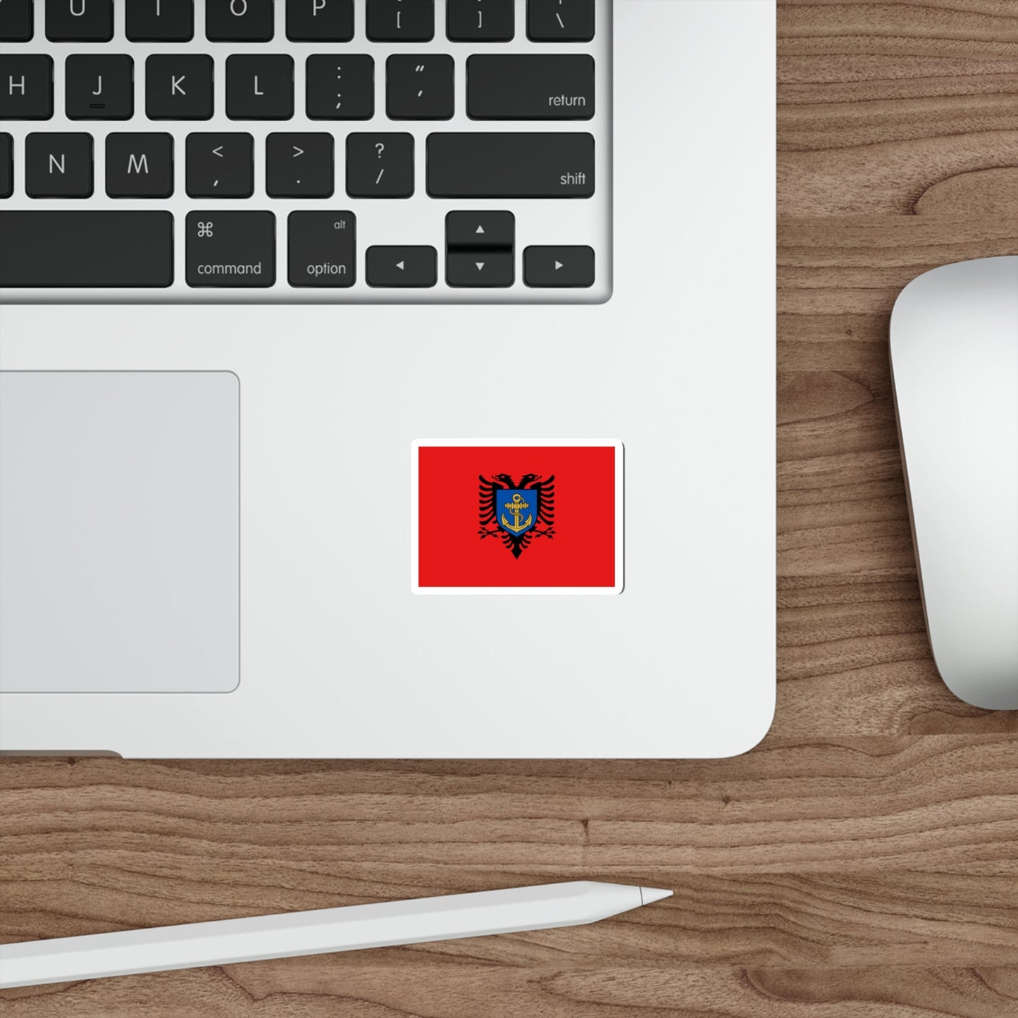 Flag of the Albanian Naval Forces STICKER Vinyl Die-Cut Decal-The Sticker Space