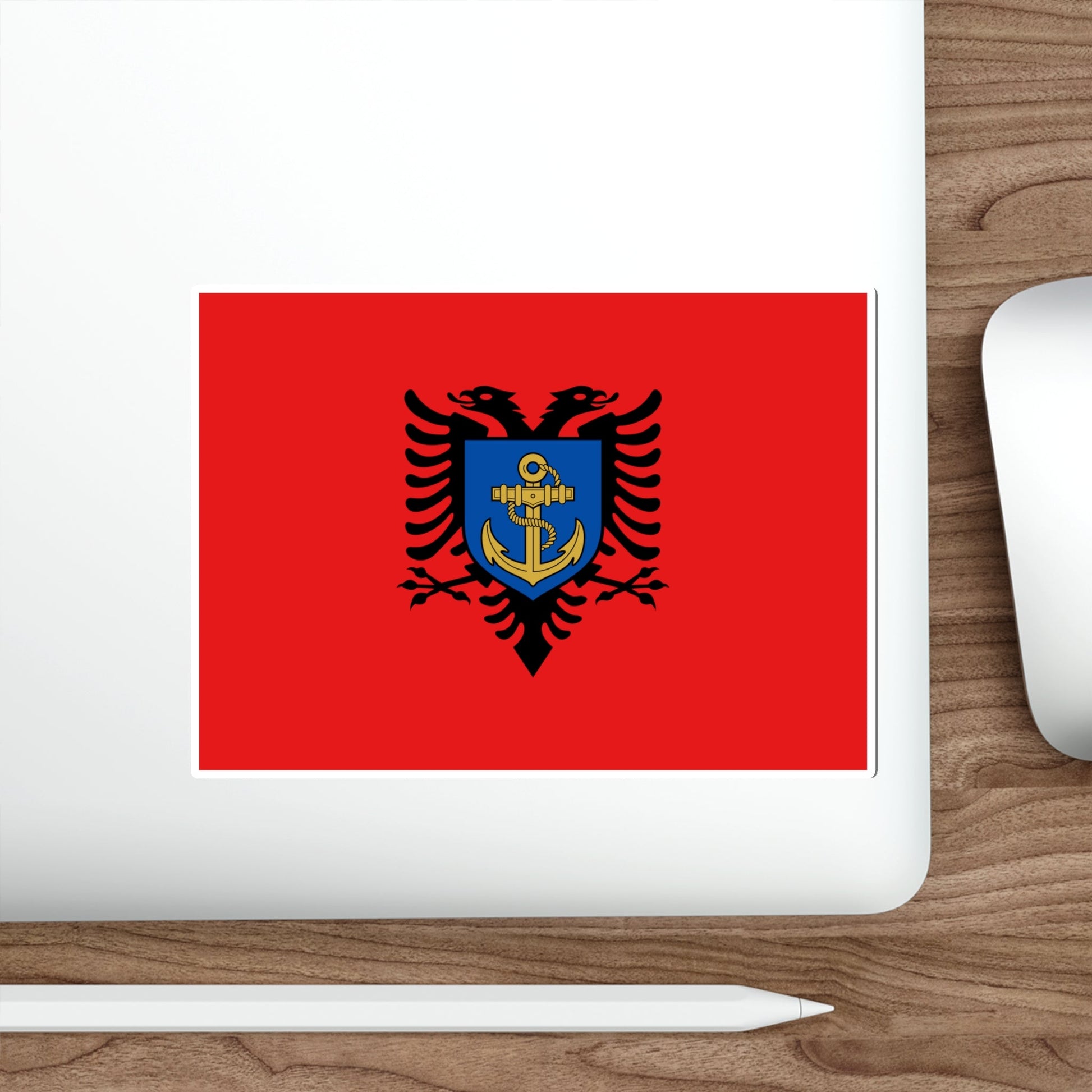 Flag of the Albanian Naval Forces STICKER Vinyl Die-Cut Decal-The Sticker Space