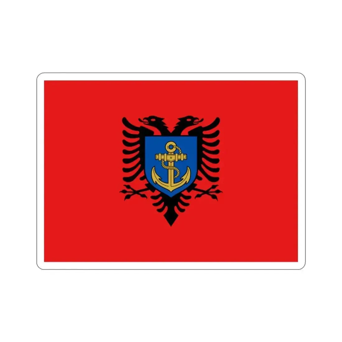 Flag of the Albanian Naval Forces STICKER Vinyl Die-Cut Decal - The Sticker Space