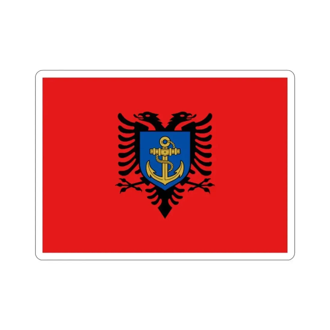 Flag of the Albanian Naval Forces STICKER Vinyl Die-Cut Decal - The Sticker Space