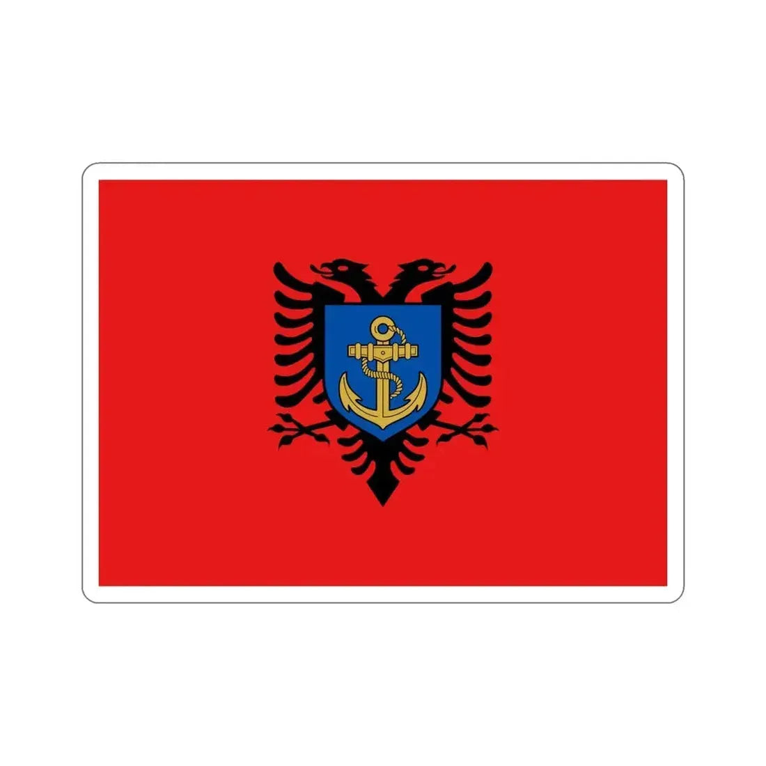Flag of the Albanian Naval Forces STICKER Vinyl Die-Cut Decal - The Sticker Space