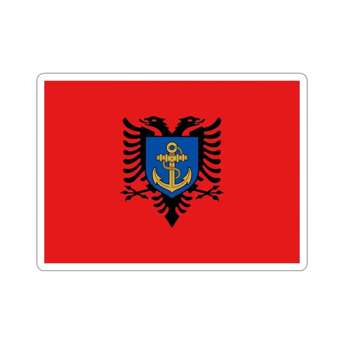 Flag of the Albanian Naval Forces STICKER Vinyl Die-Cut Decal - The Sticker Space