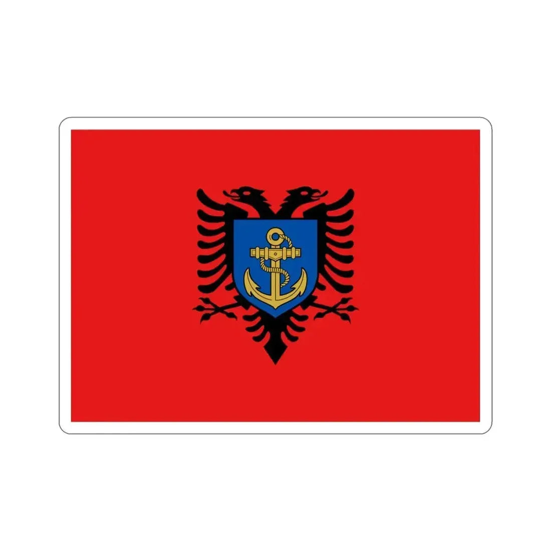 Flag of the Albanian Naval Forces STICKER Vinyl Die-Cut Decal - The Sticker Space