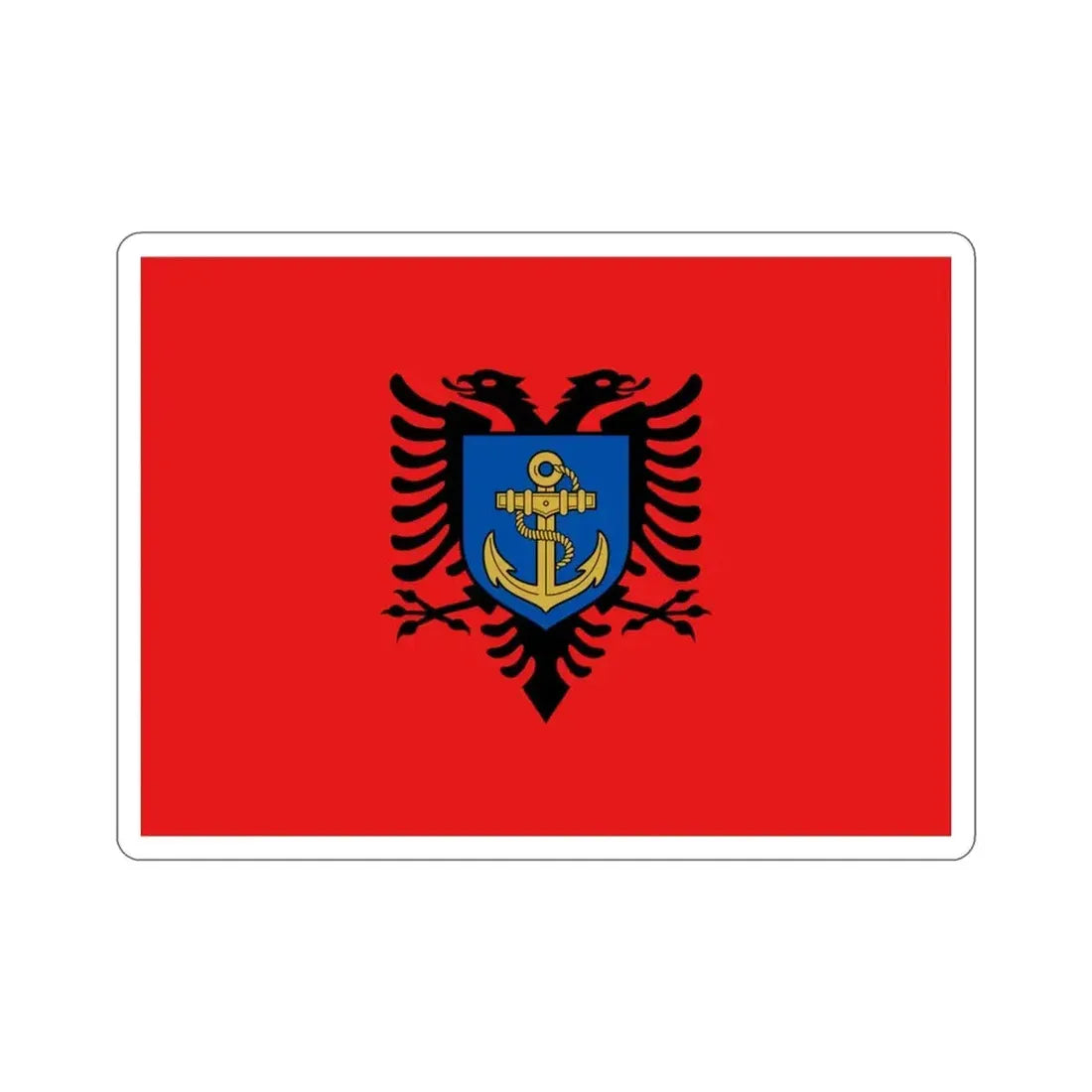Flag of the Albanian Naval Forces STICKER Vinyl Die-Cut Decal - The Sticker Space