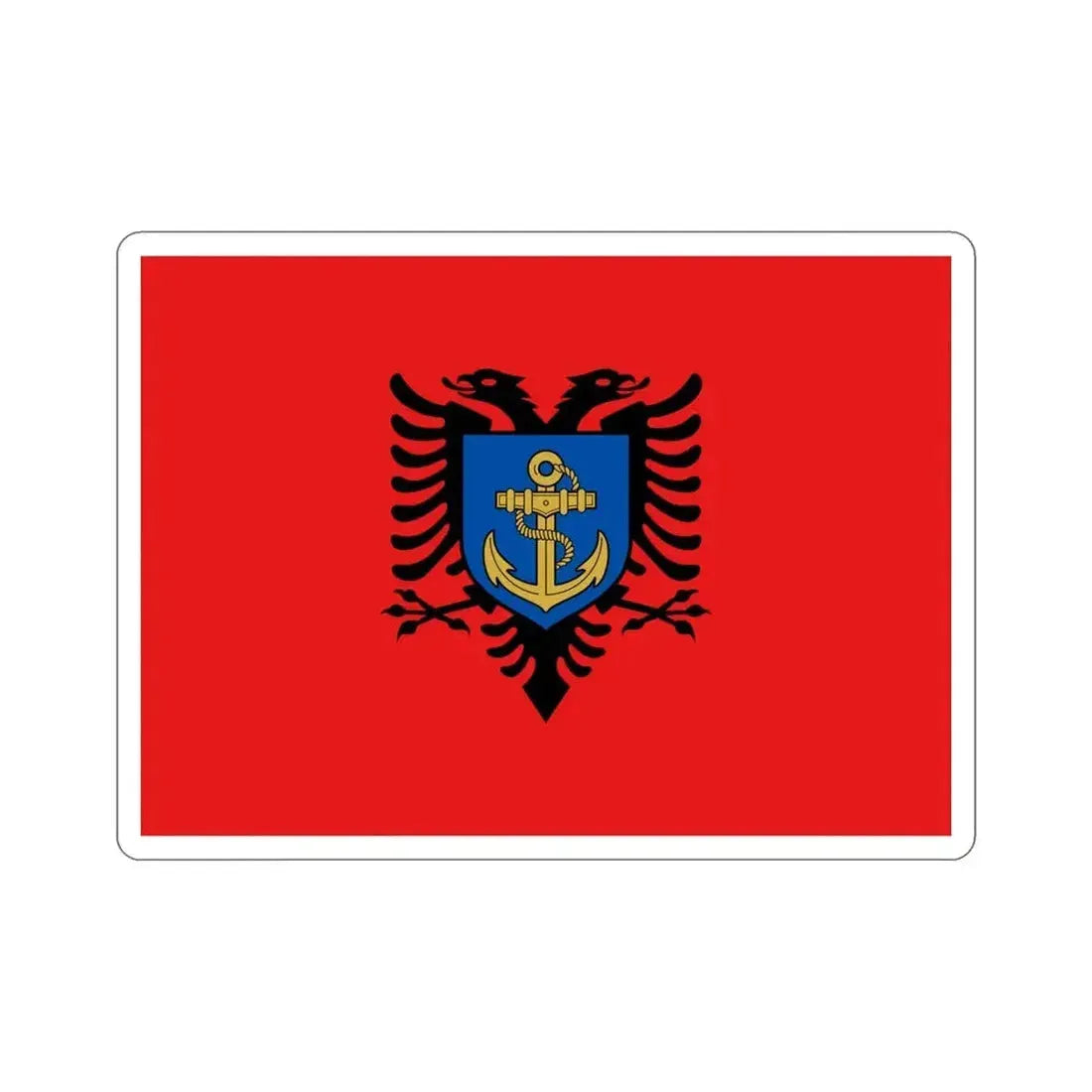 Flag of the Albanian Naval Forces STICKER Vinyl Die-Cut Decal - The Sticker Space