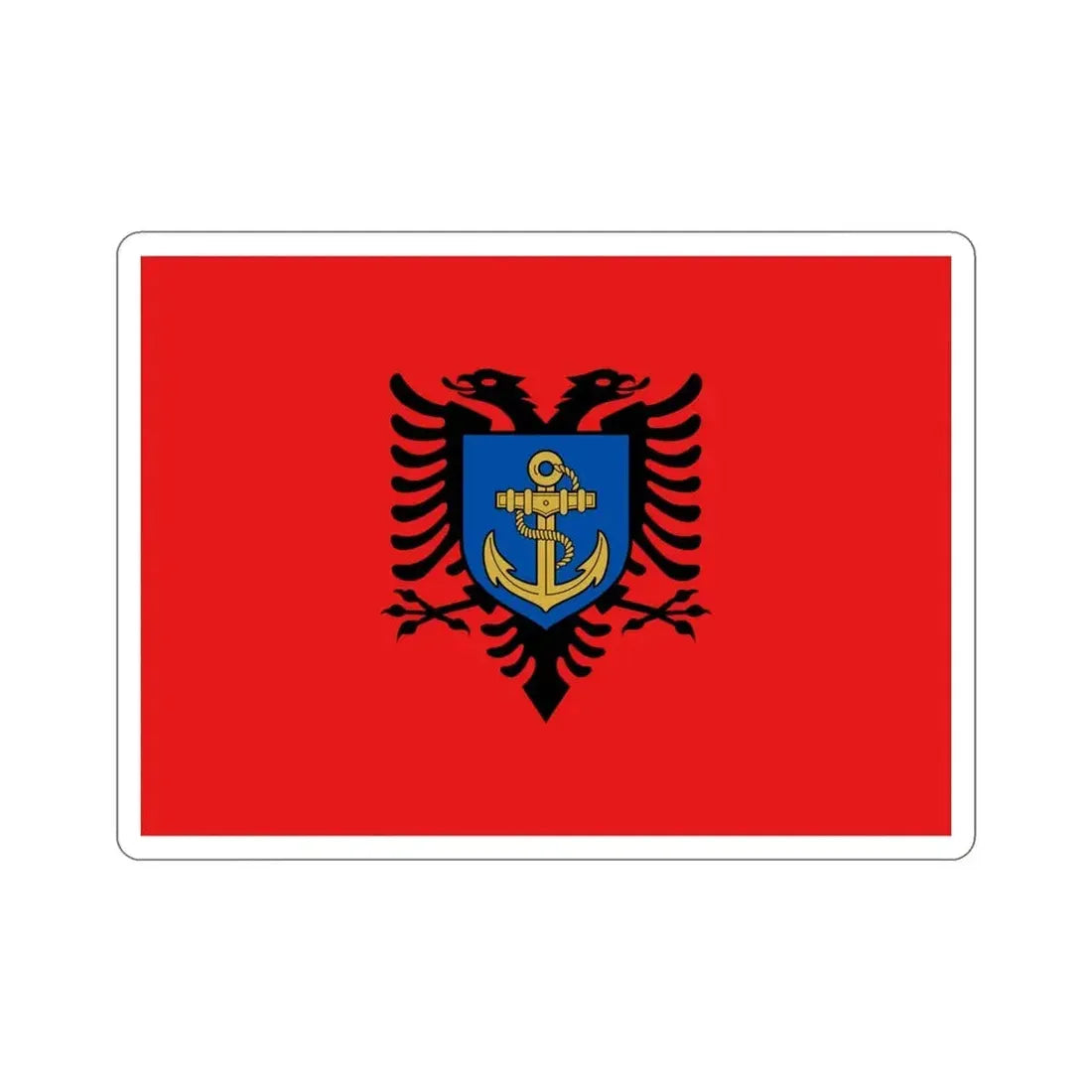 Flag of the Albanian Naval Forces STICKER Vinyl Die-Cut Decal - The Sticker Space