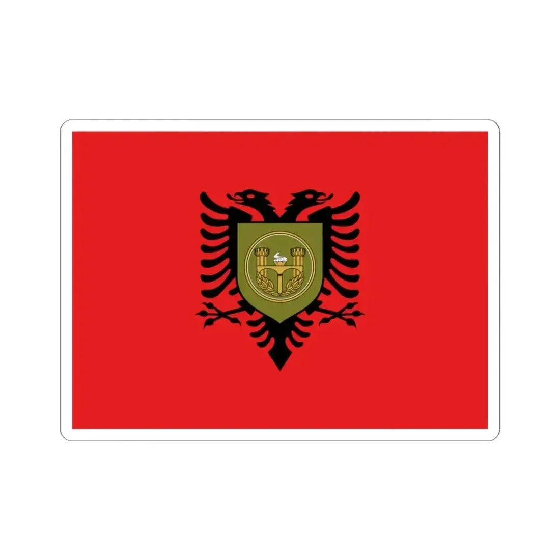 Flag of the Albanian Regional Support Brigade (Albania) STICKER Vinyl Kiss-Cut Decal 3 Inch White - The Sticker Space