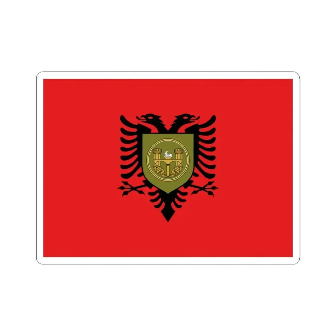 Flag of the Albanian Regional Support Brigade (Albania) STICKER Vinyl Kiss-Cut Decal 4 Inch White - The Sticker Space