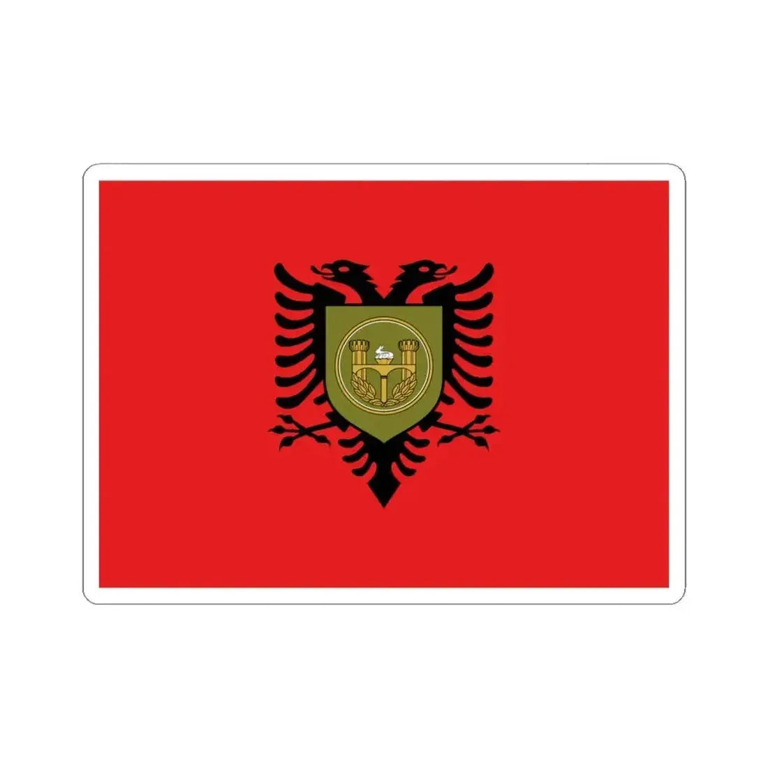 Flag of the Albanian Regional Support Brigade (Albania) STICKER Vinyl Kiss-Cut Decal 6 Inch White - The Sticker Space