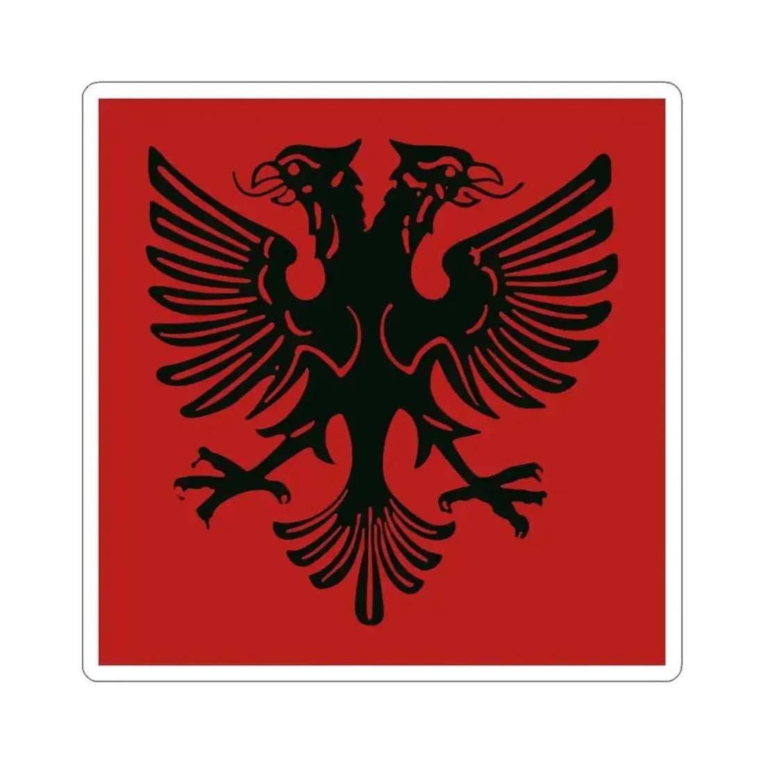 Flag of the Albanian Republic 1925-1928 (Albania) STICKER Vinyl Kiss-Cut Decal 4 Inch White - The Sticker Space