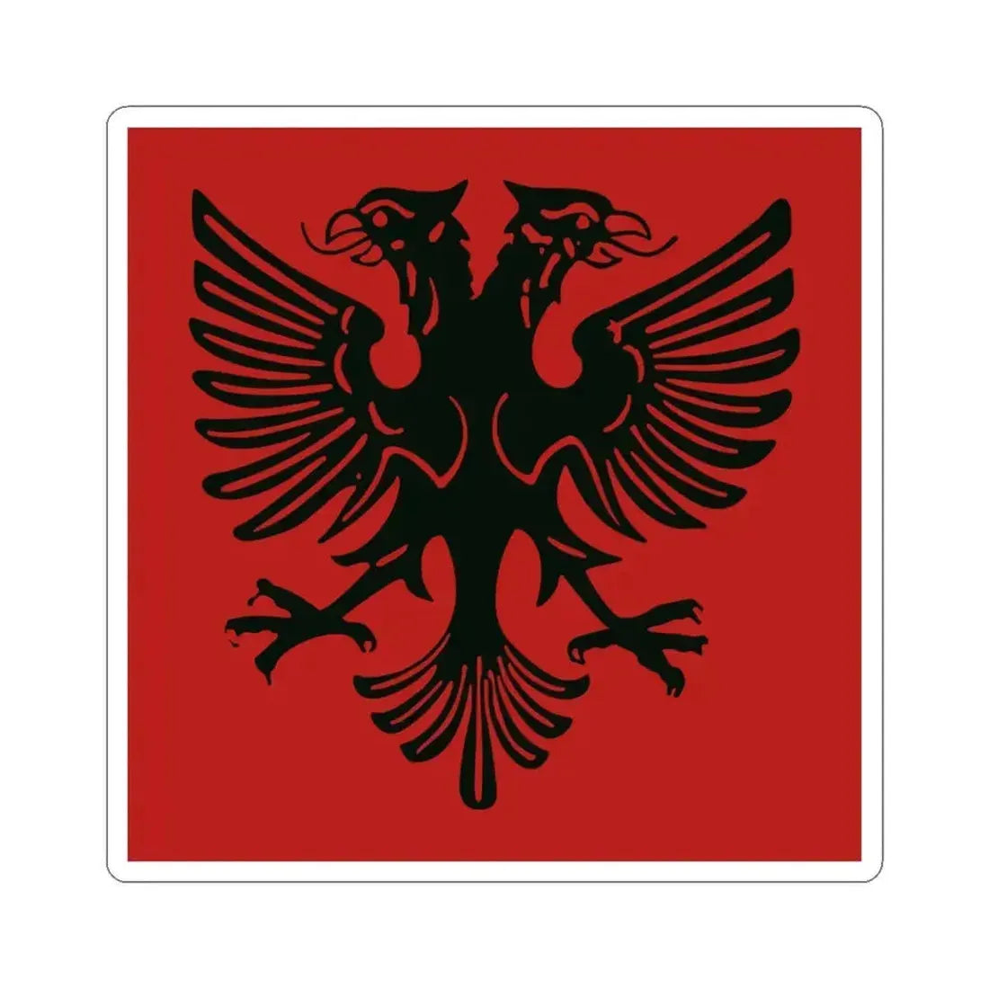Flag of the Albanian Republic 1925-1928 (Albania) STICKER Vinyl Kiss-Cut Decal 6 Inch White - The Sticker Space