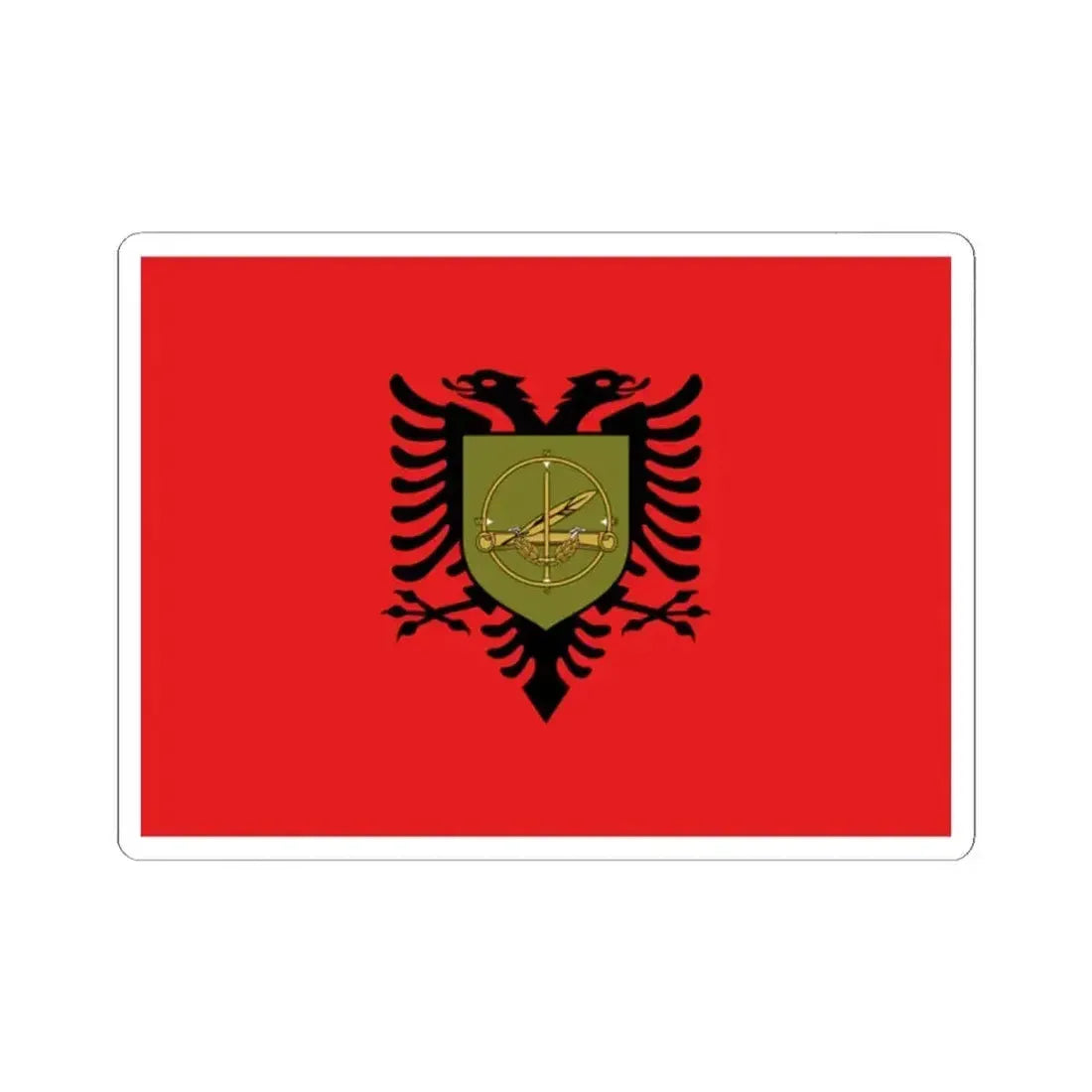 Flag of the Albanian Training and Doctrine Command (Albania) STICKER Vinyl Kiss-Cut Decal 2 Inch White - The Sticker Space